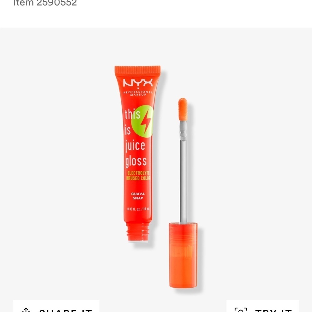This is Juice Gloss Hydrating
Lip Gloss NYX GUAVA electrolytes vegan oil - Picture 3 of 4